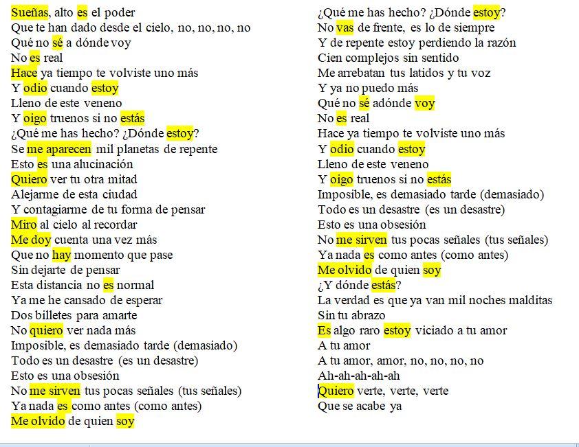 Correccion letra verbos subrayados fosforito